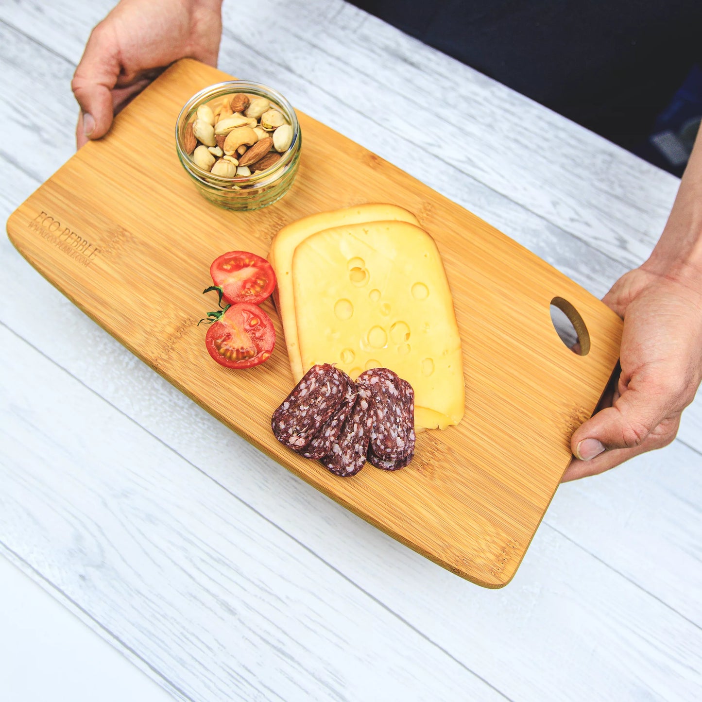 chopping board with cheese